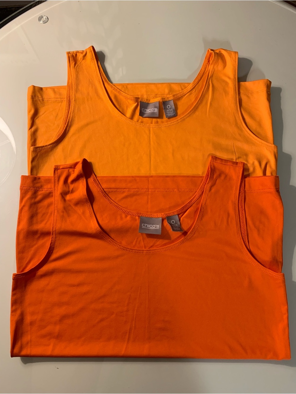 Chico's Sleeveless Tank Top - Orange & Bright Orange NWOT 0=(4-6) S